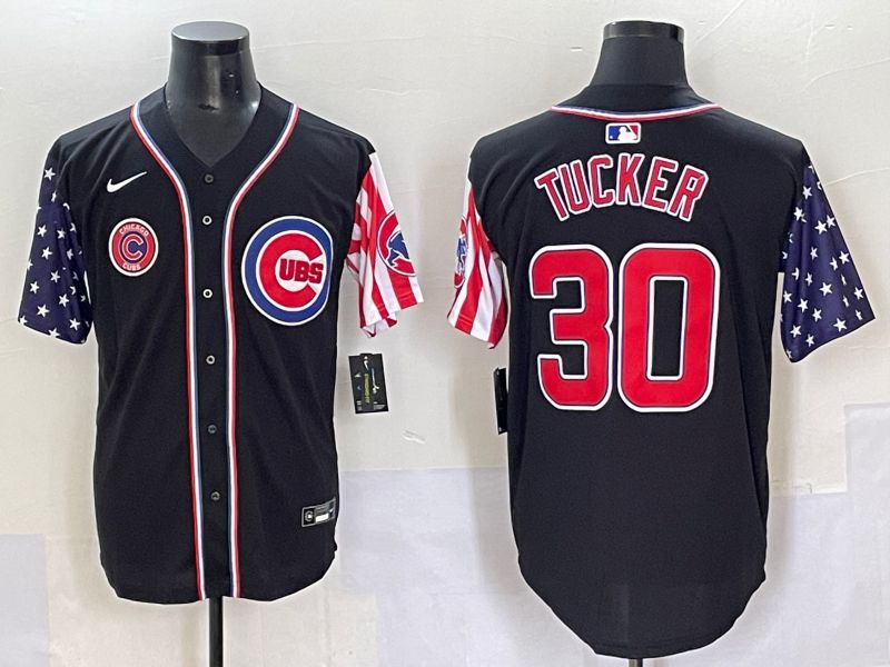 Men 2025 Chicago Cubs #30 Tucker Black National Flags Nike MLB Jersey style 7
